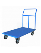 Carrello con Pianale portata Kg.500 -  4 ruote(2 fisse-2 girevoli) gomma piena Ø 200 Dimensioni cm 70x100x105,5