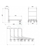 Carrello con Pianetta Brico piano in rete - Salvaspazio 4 ruote 125 cm, Dimensioni cm 59x108,1x93,7 h Imbottigliamento cm 26