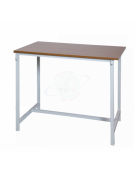 Banco da lavoro con Piano in legno liscio, struttura in tubolare 30x30x1.5 Dimensioni cm 80x100x80 Portata Kg. 150