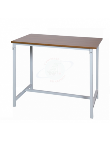 Banco da lavoro con Piano in legno liscio, struttura in tubolare 30x30x1.5 Dimensioni cm 80x100x80 Portata Kg. 150