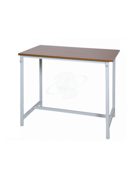 Banco da lavoro con Piano in legno liscio, struttura in tubolare 30x30x1.5 Dimensioni cm 80x100x80 Portata Kg. 150