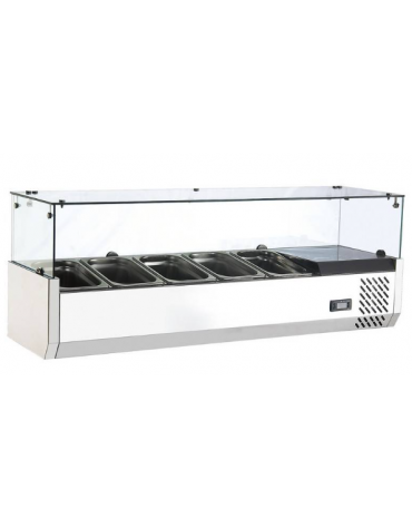 VETRINA REFRIGERATA PER PIZZERIA - Capacità 5 x GN 1/4 -  mm 1200x395x435h