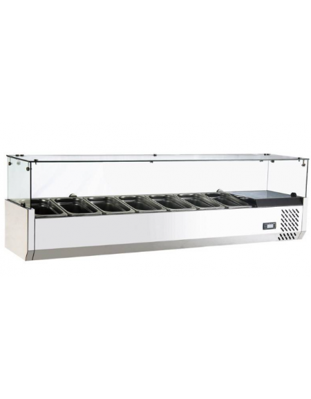 VETRINA REFRIGERATA PER PIZZERIA - Capacità 7 x GN 1/4 - mm 1500x395x435h
