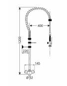 Gruppo doccia con miscelatore monoforo - manopole multigiro - cm 120h