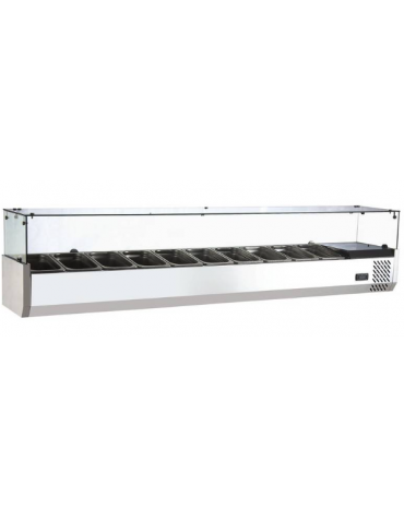 VETRINA REFRIGERATA PER PIZZERIA - Capacità 10 x GN 1/4 - mm 2000x395x435h
