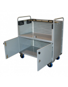 Carrello Porta Faldoni/fascicoli con Chiusura Completa, 4 Ruote diametro cm 12,5 in gomma elastica, Dim. Cm 50x90x90h.  Portata 