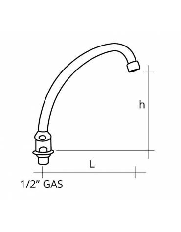 Bocca di erogazione orientabile completa di base ø mm 18  - dim. cm 20x18h