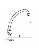 Bocca di erogazione orientabile completa di base ø 18 mm - dim. mm 300x225h