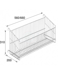 Cesto in rete elettrosaldata Zincato agganciabile ai carrelli DN28651 e DN28655