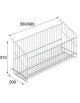 Cesto zincato in rete elettrosaldata agganciabile ai carrelli con pianale a 1 sponda e cash&carry (vedi articoli)