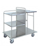 Carrello raccolta e distribuzione biancheria in acciaio inox AISI304 - 4 ruote gomma antitraccia cm Ø12,5 - cm 135x67,5x114,5h