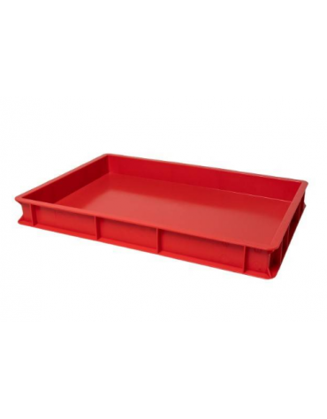 SCATOLA CASSETTA PASTA PIZZA IN POLIPROPILENE ROSSA - ESTERNO MM 600x400x70H - INTERNO MM 567x367x57