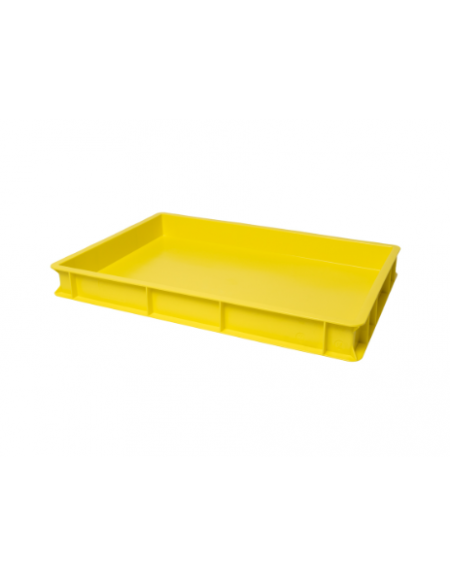 SCATOLA CASSETTA PASTA PIZZA IN POLIPROPILENE GIALLA - ESTERNO MM 600x400x70H - INTERNO MM 567x367x57h