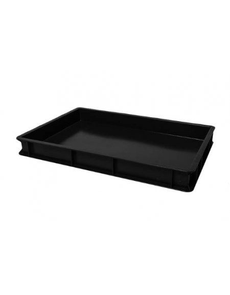SCATOLA CASSETTA PASTA PIZZA IN POLIPROPILENE NERO - ESTERNO MM 600x400x70H - INTERNO MM 567x367x57h
