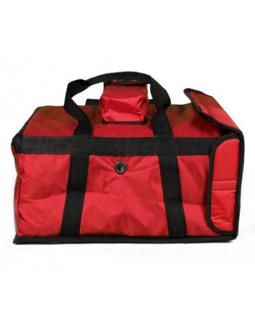 BORSA ISOTERMICA PORTA PIZZA - Capacità Cartoni pizza n° 6 - Colore Rosso - cm 35x35x20