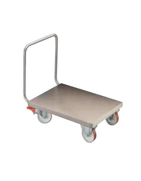 CARRELLO ACCIAIO INOX PER TRASPORTI PESANTI - Pianale mm 1000x600 - Portata Kg 1400
