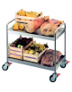 CARRELLO ACCIAIO INOX 2 RIPIANI PER TRASPORTI PESANTI - ripiano mm 1020x575 - Portata kg 500