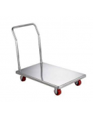 CARRELLO PORTA CASSE INOX A PIANALE BASSO - pianale mm 890x580 - Portata Max Kg 300