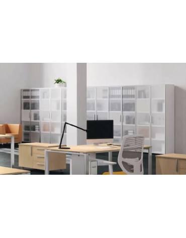 Contenitore alto con anta vetro / vetro - cm 45x45x196h