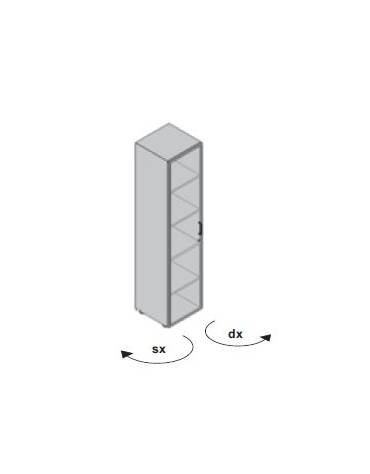 Contenitore alto con anta vetro / vetro - cm 45x45x196h