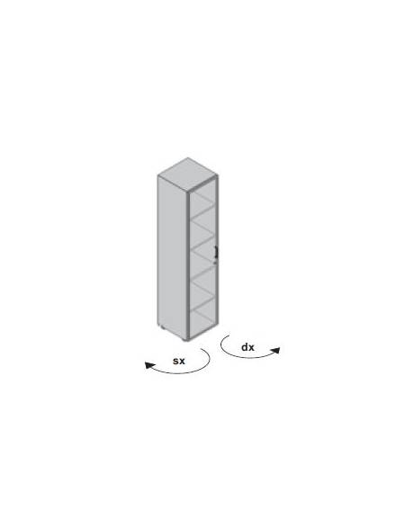 Contenitore alto con anta vetro / vetro - cm 45x45x196h