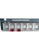 Contenitore alto con anta vetro / anta vetro con serraura - cm 45x45x196h