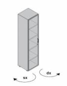 Contenitore alto con anta vetro / anta vetro con serraura - cm 45x45x196h