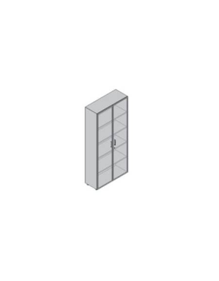 Contenitore alto con anta vetro / vetro no serratura - cm 90x45x196h