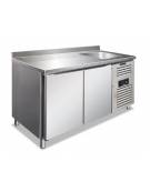 Tavolo refrigerato 0/+10°C due porte con lavello cm 142x70x115h