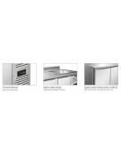 Tavolo Refrigerato GN 1/1 con 4 porte e piano con lavello cm 232x70x115h