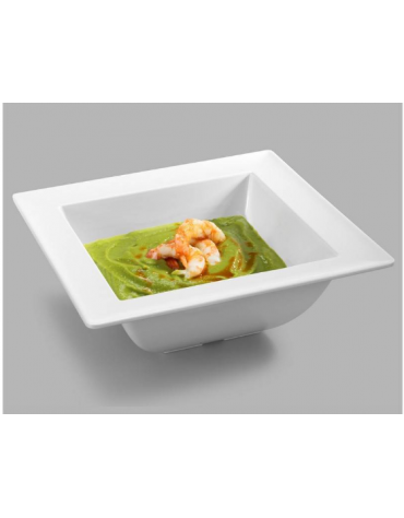 CIOTOLA QUADRATA IN MELAMINA COLORE BIANCO - Larghezza mm 250 - Profondità mm 250 - Altezza mm 88