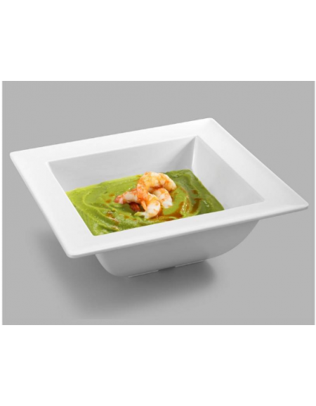 CIOTOLA QUADRATA IN MELAMINA COLORE BIANCO - Larghezza mm 250 - Profondità mm 250 - Altezza mm 88