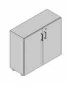 Mobile contenitore basso - anta in legno con serratura cm 90x35x80h