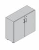Mobile contenitore basso per ufficio con 2 ante in legno con serratura - Colore struttura ed ante a scelta - cm 90x35x80h