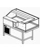 Vetrina fredda snack con vetri dritti bassi grezza da rivestire-Squadrata 90° destra-Refrigerazione ventilata +4°+8°C-Motore int