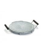 PIETRA OLLARE ROTONDA - TELAIO CROMATO E MANICI FAGGIO - Diametro mm 300