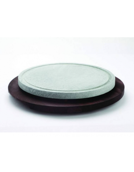 PIETRA OLLARE ROTONDA CON BASE FAGGIO - Diametro mm 300