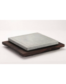 PIETRA OLLARE QUADRATA CON BASE FAGGIO - Larghezza mm 250 - Profondità mm 250