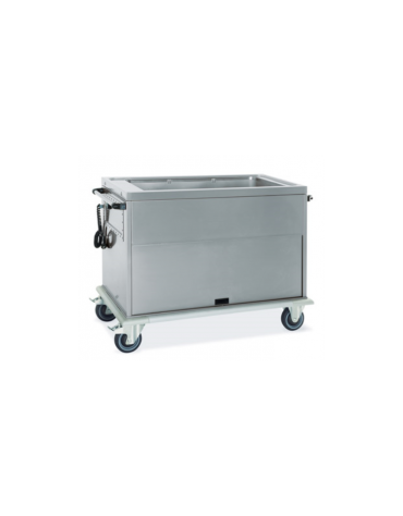 Carrello termico armadiato-vasca unica capacità 4 x 1/1 GN cm 172x72x96h