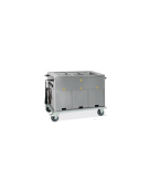 Carrello termico armadiato-vasca unica 4x1/1GN 2 vani neutri, 2 vani riscaldati cm 172x72x96h