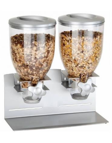 DISPENCER PER CEREALI DOPPIO A MULINO - Capacità Lt 2x3,5 - mm 360x170x395h