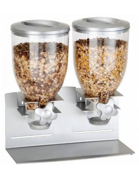 DISPENCER PER CEREALI DOPPIO A MULINO - Capacità Lt 2x3,5 - mm 360x170x395h