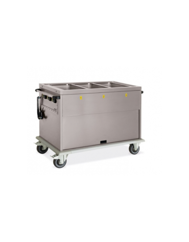 Carrello termico armadiato-vasca con temperature differenziate 4x1/1GN 1 vano neutro cm 172x72x96h