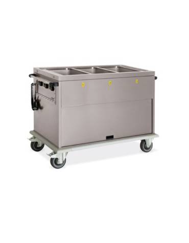 Carrello termico armadiato vasche separate c/coperchi N°2xGN1/1
