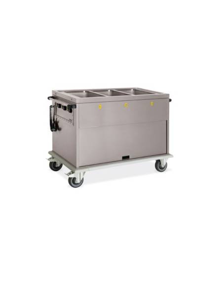 Carrello termico armadiato vasche separate c/coperchi N°2xGN1/1