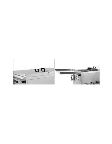 Carrello termico armadiato vasche separate c/coperchi N°3xGN1/1