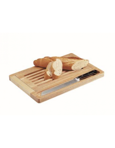 TAGLIERE IN LEGNO PER PANE CON RACCOGLIBRICIOLE - mm 400x275