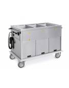 Carrello termico armadiato-vasca con temp. differenziate 4x1/1GN 2 vani refrigerati 1 neutro - 2700W - cm 172x72x96h