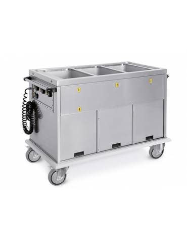 Carrello termico armadiato-vasca con temp. differenziate 4x1/1GN 2 vani refrigerati 1 riscaldato cm 4x1/1 cm 172x72x96h