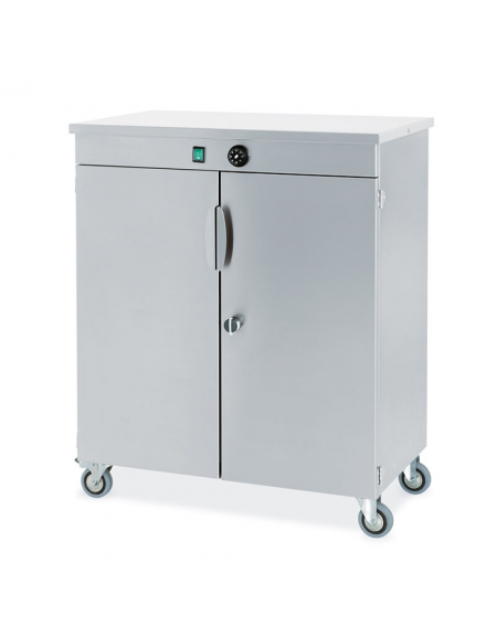 Mobiletto scaldapiatti in acciaio inox per N° 120 piatti - ØMax Piatti cm 32 - Dimensioni max cm 70x41x90h